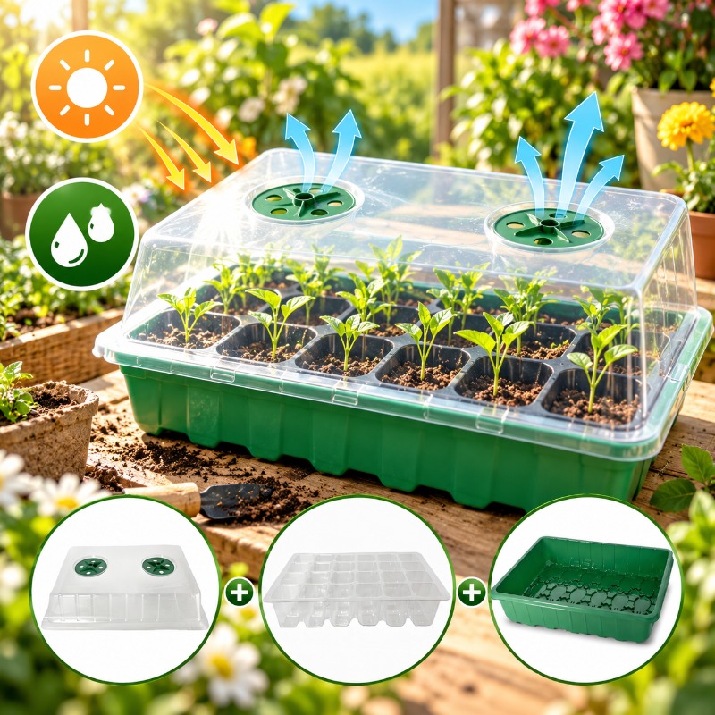 10 قطع من صواني زراعة البذور م - مراجعة Humidity Dome Kit وسعره
